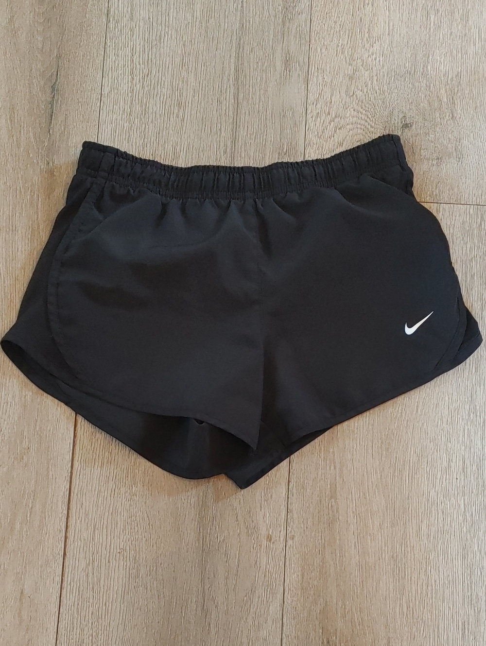Nike Black Athletic Running Shorts with White Swoosh XS